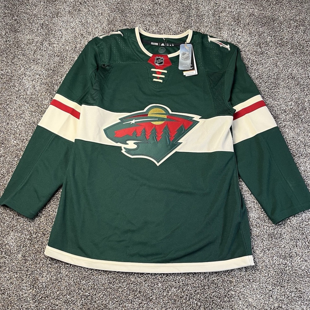 NEW Adidas Minnesota Wild NHL Jersey Green Men Size 46 Primegreen MN Home Hockey